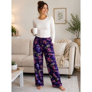 Scooby-Doo Women's Size L Plush Fleece Lounge Pajama Pants Purple Halloween #14